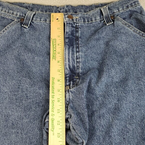 Wrangler Fleece Lined Carpenter Jeans Men's 36x32 Relaxed Blue Denim Workwear - Picture 6 of 14